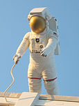 Astronaute en plastique à l'entrée du Kennedy Space Center, cap Canaveral, Floride.