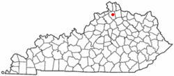 Location of Dry Ridge, Kentucky