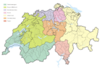 Carte des grandes régions de la Suisse