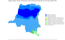 Democratic Republic of the Congo map of Koppen climate classification Koppen-Geiger Map COD present.svg