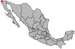 מיקומה של טיחואנה במקסיקו