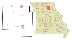 Location within Macon County and Missouri