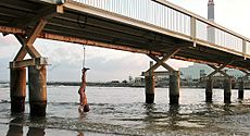 אריאל כהן בתפקיד אסי תלוי מתחת לגשר רדינג