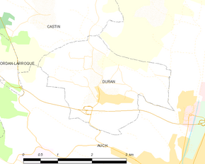 Poziția localității Duran