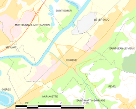 Mapa obce Domène
