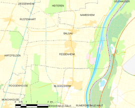Mapa obce Fessenheim