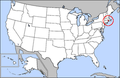 Rhode Island é o menor estado em área total e área de terra.
