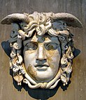Mask of the Gorgon Medusa, with wings at the top of her head, c. 130 CE, Rome (Romano-Germanic Museum in Cologne)