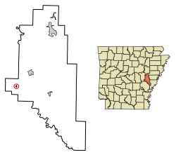 Location in Monroe County, Arkansas