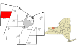 Location in Monroe County and the state of New York.