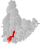 Staðseting av kommununi í fylkinum