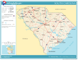 Kaart van State of South Carolina