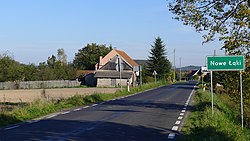 Road sign in Nowe Łąki