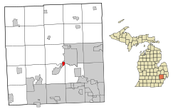 Location in Oakland County and the state of Michigan