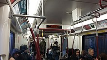 The Toronto Rocket uses orange LED signs to provide visible stop announcements. On the train home (39061201764).jpg