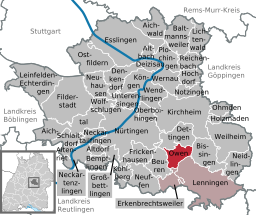 Läget för Owen i Landkreis Esslingen