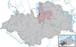 Läget för kommunen Raben Steinfeld i Landkreis Ludwigslust-Parchim