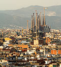 Sagrada Familia Eixample from Montjuic