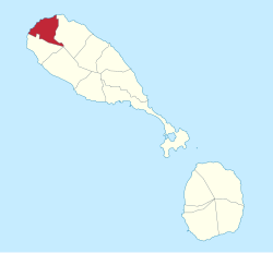 聖保羅卡皮斯特萊區在聖基茨和尼維斯的位置
