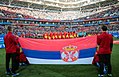 FIFA 2018 Dünya Kupası maçında Sırbistan bayrağı