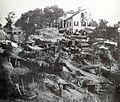 Shirley's House, also known as the White House, during the siege of Vicksburg, 1863. Union troops of Logan's division set about as engineers and sappers to undermine Confederate fortifications but they had to stay under cover for fear of Confederate sharpshooters.