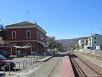 Het station van Ciano d'Enza in de gemeente Canossa