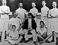 Der siebtplatzierte Tore Blom (Zweiter von rechts oben) als Mitglied des schwedischen Olympiateams