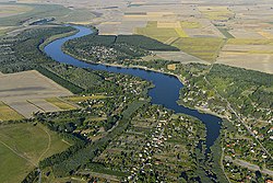 Letecký pohled na jezero Szelid