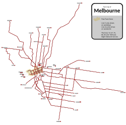 Melbourne tramway network, May 2017