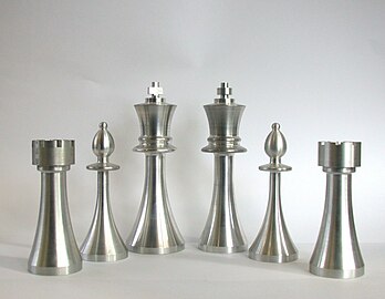 Turned chess pieces