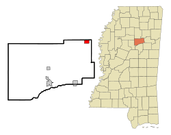 Location of Mantee, Mississippi