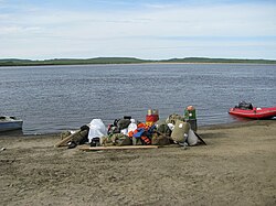 Pier near the village of Saskylakh