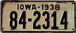 Номерной знак штата Айова 1938 года.jpg