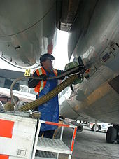 The toilets of a McDonnell Douglas MD-80 being serviced Aircraft lavatory service.jpg