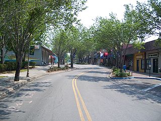 The main street in Alachua downtown historic district