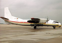 An Antonov An-24 similar to the accident aircraft Antonov An-24V, Romavia AN0193877.jpg