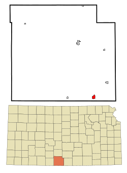 Location of Kiowa, Kansas