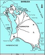 Карта острова Барбуда (англ.)