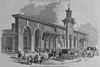 Drawing of the Bricklayers Arms station facade in 1844