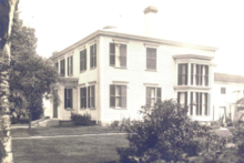 Approximate location of Thomas Purchase's house and fishery (Picture of Daniel Stone House, ca. 1920)