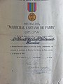 Diploma da Medalha Marechal Caetano de Faria em bronze, 7 de setembro de 1955, assinada pelo Ministro da Justiça Prado Kelly, na presidência de Café Filho