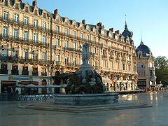 La place de la Comédie vide, au matin (Montpellier)