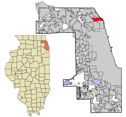 Cook County Illinois incorporated and unincorporated areas Wilmette highlighted.svg