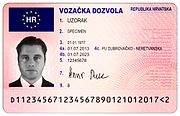 European driving licence (Croatian version pictured)