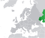 ヨーロッパにおけるカザフスタンの地図