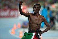 Der aktuelle Olympiasieger Ezekiel Kemboi wurde zum dritten Mal in Folge Vizeweltmeister