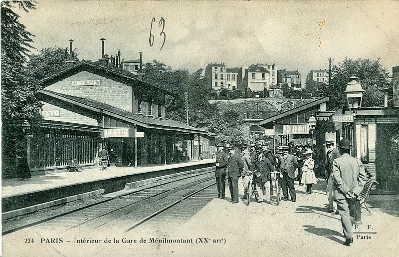 Fichier:FF 224 - PARIS - Intérieur de la gare de Ménilmontant.jpg