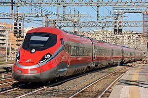 Frecciarossa 1000 (Zefiro 300 Bombardier Transportation and AnsaldoBreda) at Roma Tiburtina station