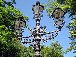 Laterne No. 35, Charlottenburg (square) candelabra (three-armed)