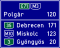 G-106 Entfernungstafel an Autobahnen und Schnellstraßen